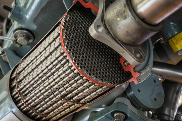 heat exchanger of a historic plane engine