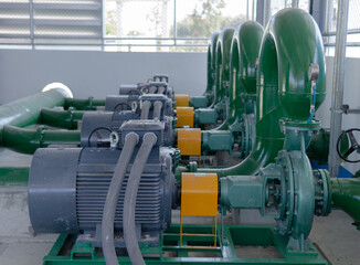 Pump and motor which popular to install with pipe in industrial.