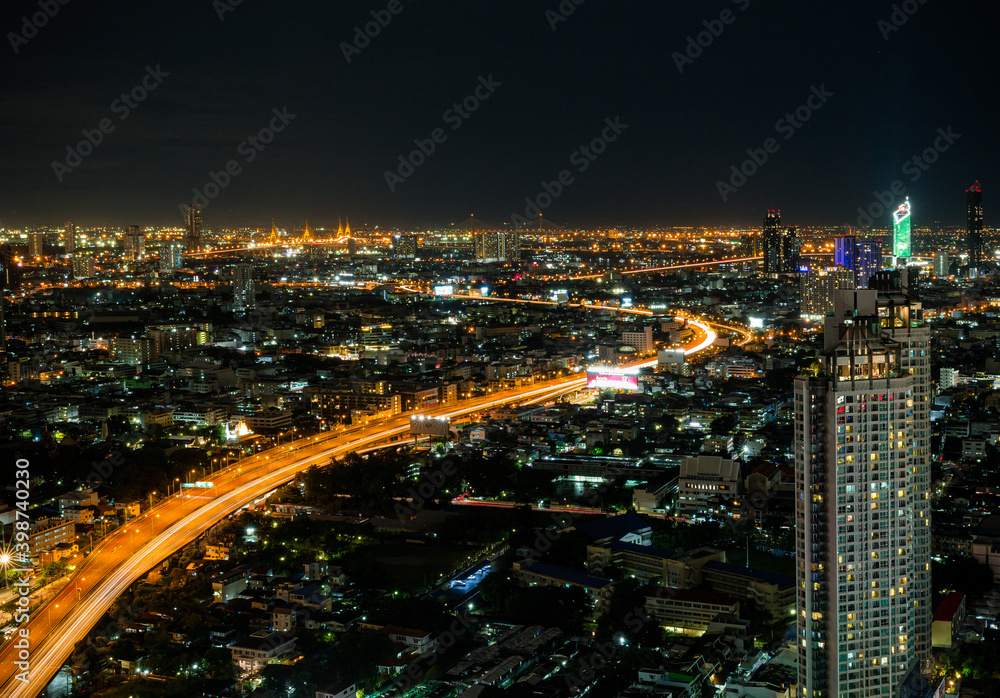 Wall mural aerial view over bangkok, thailand