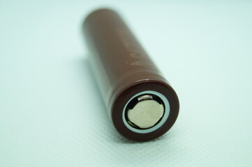 Battery close-up on a light background