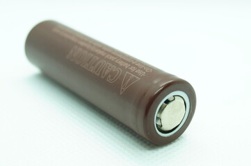 Battery close-up on a light background