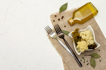 Homemade sauerkraut village fermented cauliflower