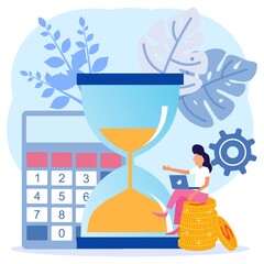 Illustration vector graphic cartoon character of time is money