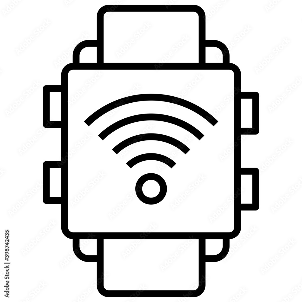 Poster line vector of smartwatch icon