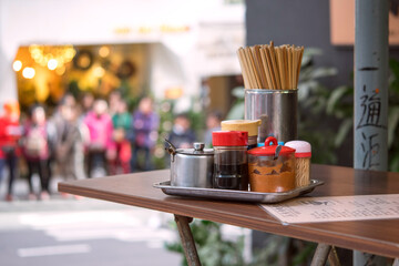 Street food restaurant in Hong Kong　香港の路上食堂