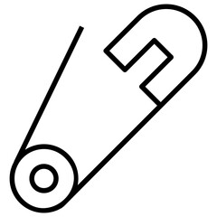 Safety pin line icon 