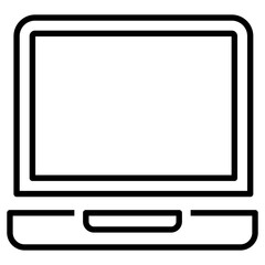 Laptop icon in line design.