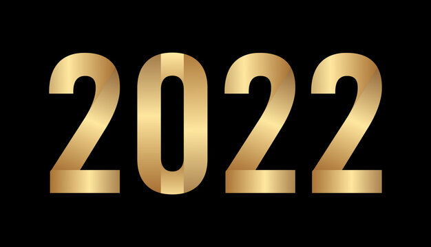 2022 gold text on Black background, 2022 logo