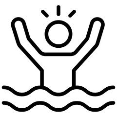 pictograph of drowning man icon.