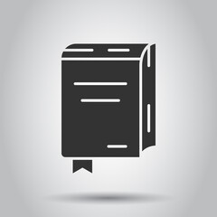 Document book icon in flat style. Paper sheet vector illustration on white background. Notepad document business concept.