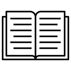 Open book icon in line design.