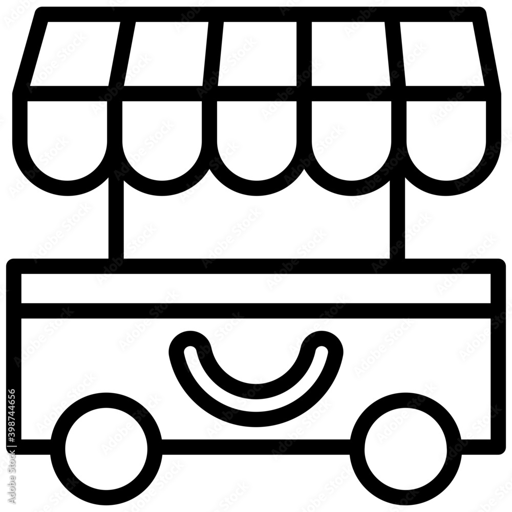 Canvas Prints food cart vector in line design