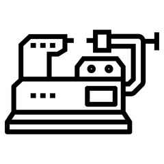 Fototapeta premium Icon of cnc lathe machine 