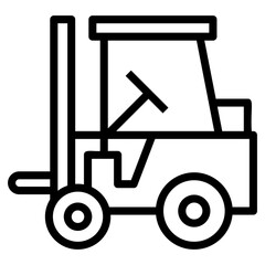 Icon of industrial forklift in line design 