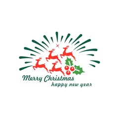 Merry Christmas logo texs. Creative typography perfect for a Holiday Greeting Gift Poster. Calligraphy Font style banner