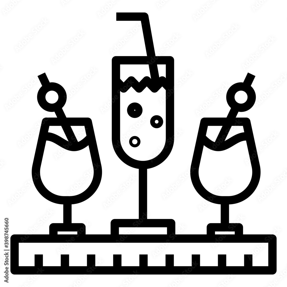 Canvas Prints cocktail drink in line vector