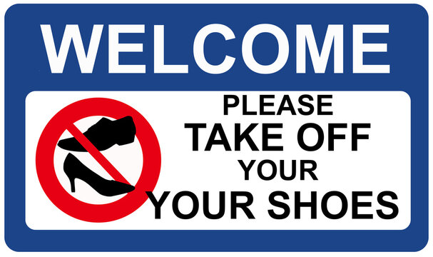Sign please take off your shoes 17069086 Vector Art at Vecteezy