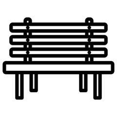 Park bench icon line design