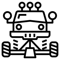 Fototapeta premium Monster truck vector in line design 
