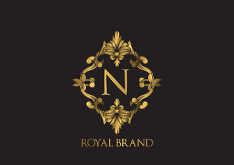 Luxurious Logo template with Gold Color