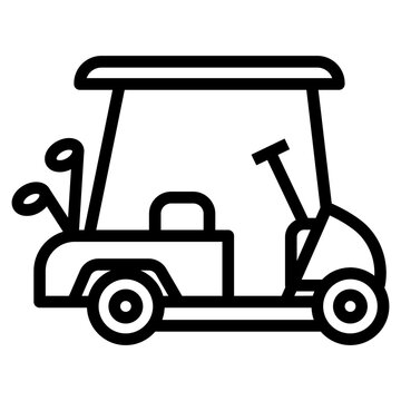 Golf truck vector in line design 