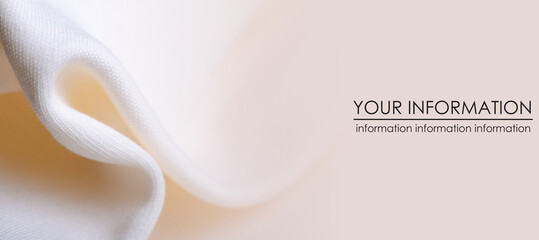 White cotton textile material cloth texture blur background, space for text