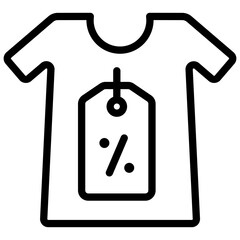 Cloth sale icon design line vector 