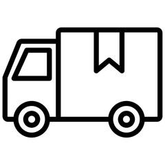 Icon of delivery van in line design