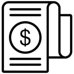 Invoice slip icon in line design 