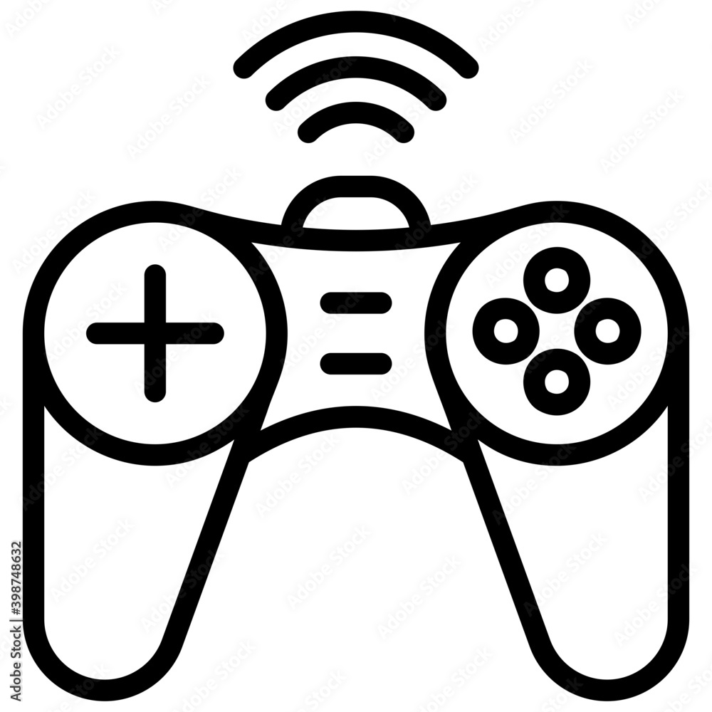 Poster Line wireless game controller vector design 