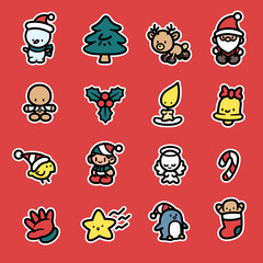 Obraz premium Cute christmas graphic elements.