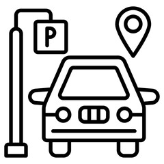 Parking location in  line icon  