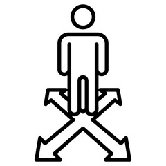 User direction, line icon 