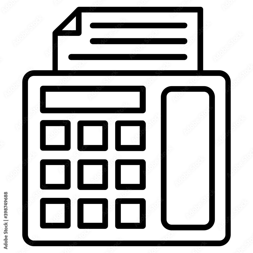 Wall mural fax office machine icon in line vector