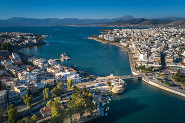 Chalkida aerial panoramic view, Evia island, Greece