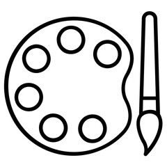 Color  painting palette in line vector  