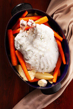 Salt Crusted Chicken From Above.