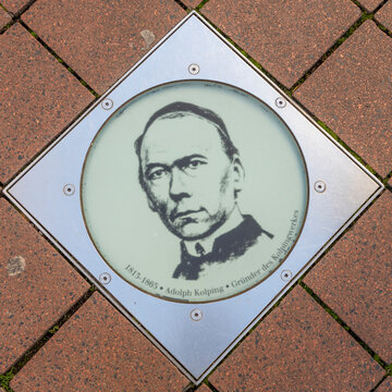 honor to Adolph Kolping at the walk of fame in Bonn in the Bonngasse (bonn street) in Germany