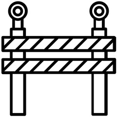 Road  barrier icon in  line design 