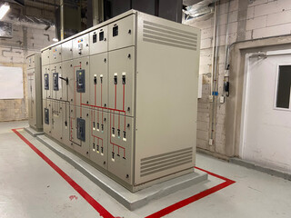 Electrical switch control cabinet, electrical switchboard in industrial plants or power plants