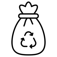 Garbage bag, line vector icon 