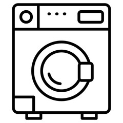 Home appliance, washing machine, line icon 