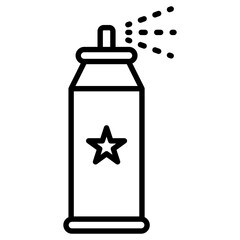 Aerosol spray in line vector icon