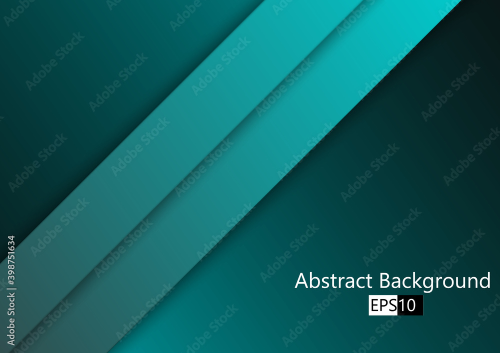 Poster abstract green turquoise and blue background. vector overlap layer background design. illustration v