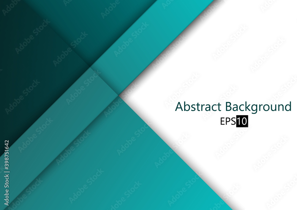 Poster abstract green turquoise and tidewater green background. vector overlap layer background design. ill