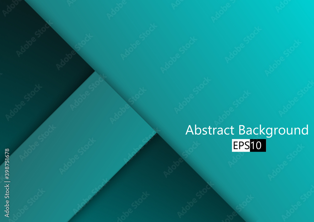 Poster abstract green turquoise and blue background. vector overlap layer background design. illustration v