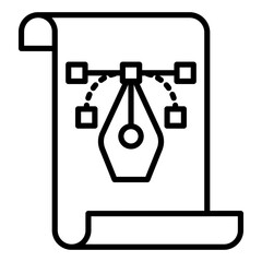 Icon of graphic designing in line design.