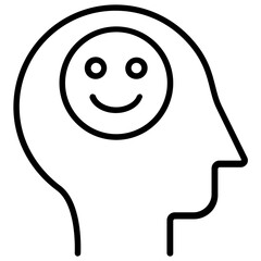 Optimism, cheerfulness in line icon 