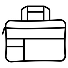 Icon of laptop bag in line design 