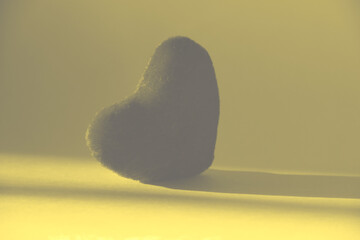 Heart in gray and yellow trendy colors. Color 2021.